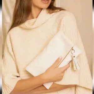 Rachel Miriam Winter White Clutch Bag Purse $148 Retail New in Sealed Package